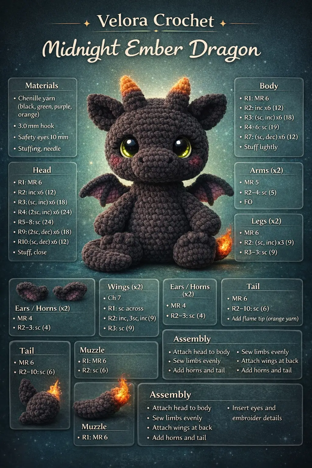 Cute Mini Amigurumi Dragon