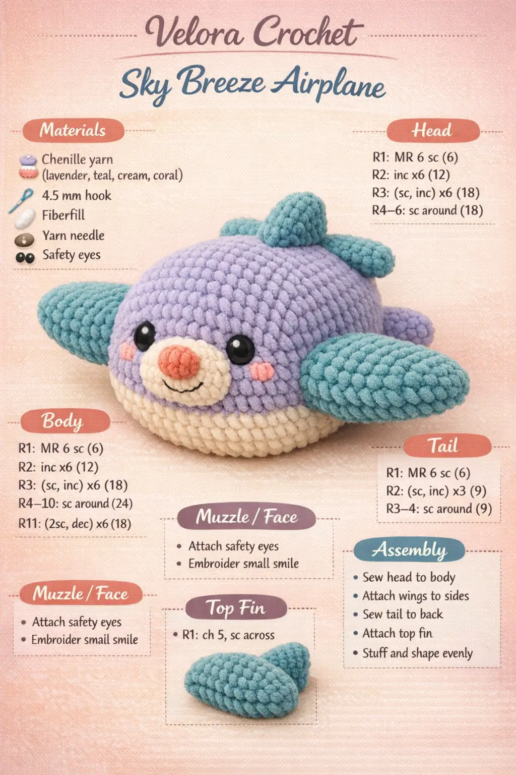 Small amigurumi airplanes crocheted