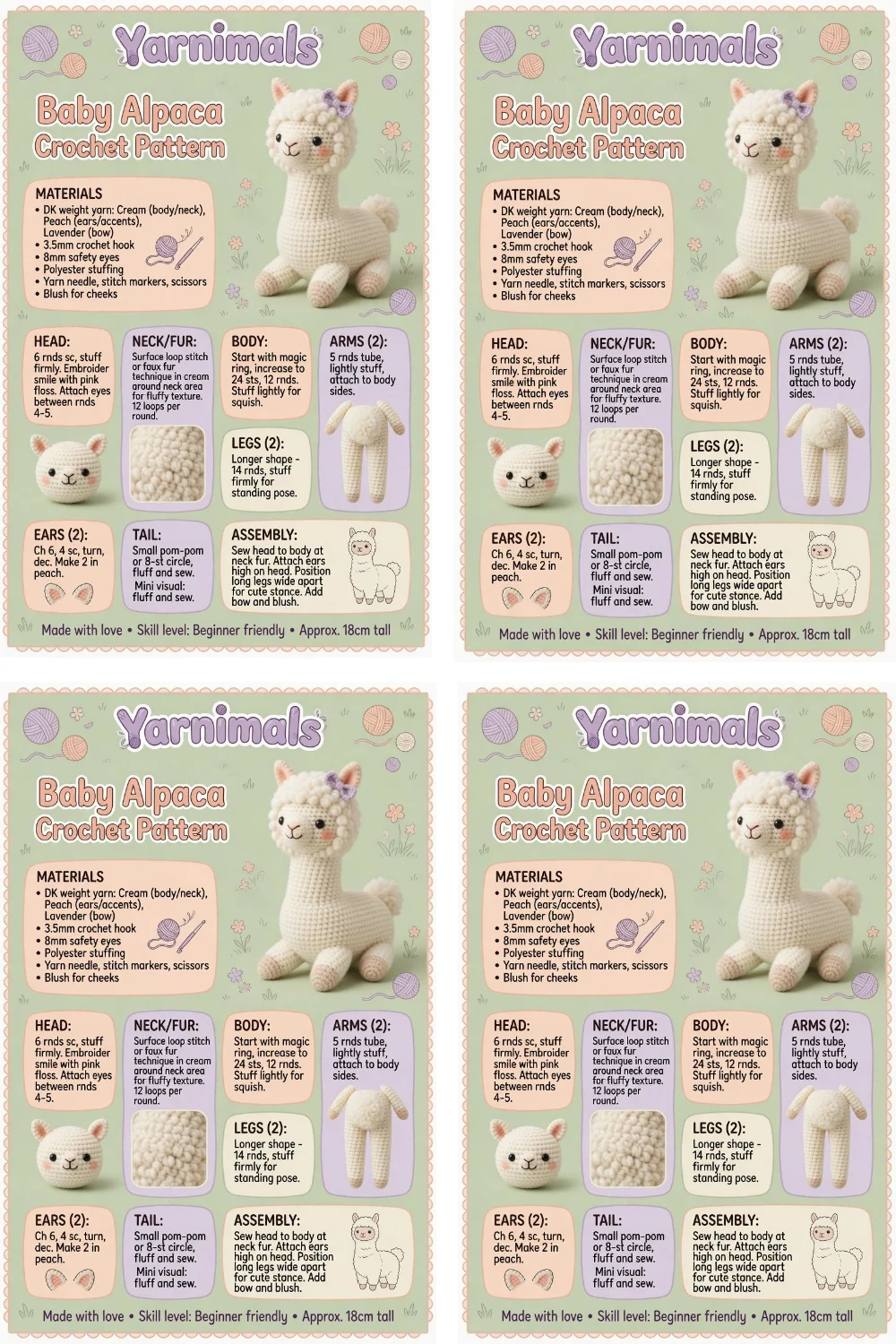 Baby Alpaca Crochet Pattern – Soft Fluffy Amigurumi