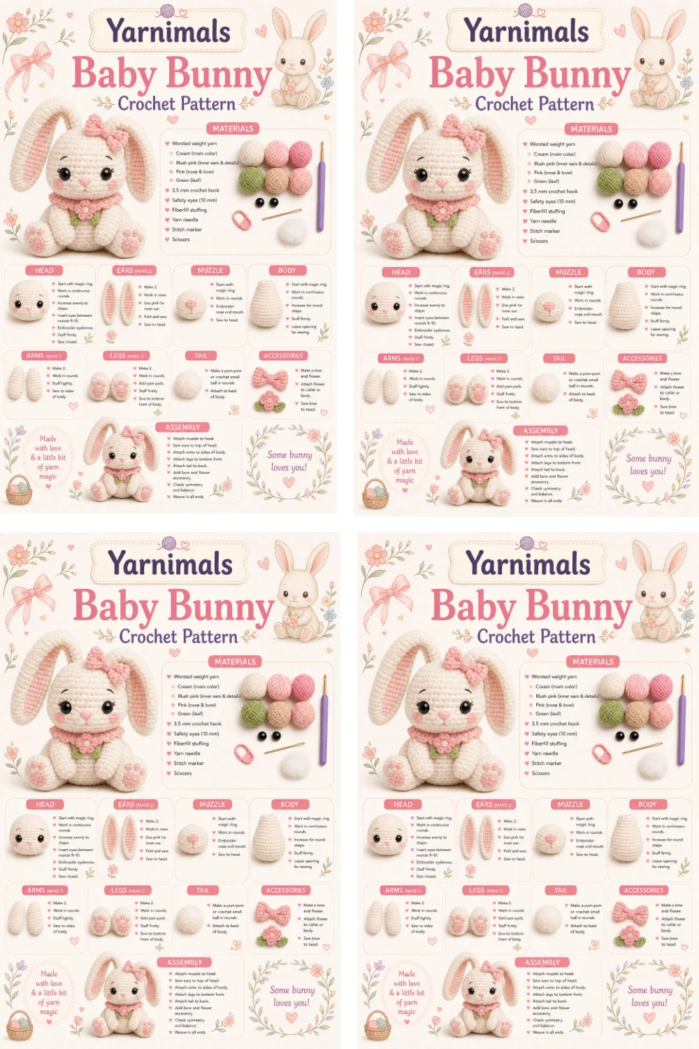Baby Bunny Crochet Pattern – Soft Easter Amigurumi Plush