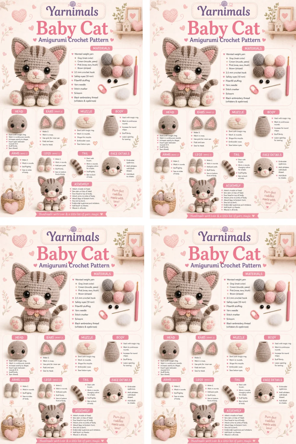 Baby Cat Amigurumi Crochet Pattern – Sweet Kitten Plush