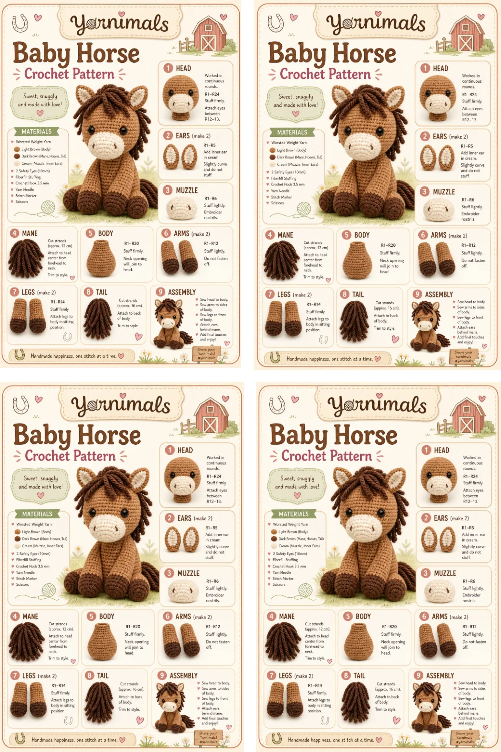 Baby Horse Crochet Pattern – Easy Amigurumi Pony Plush