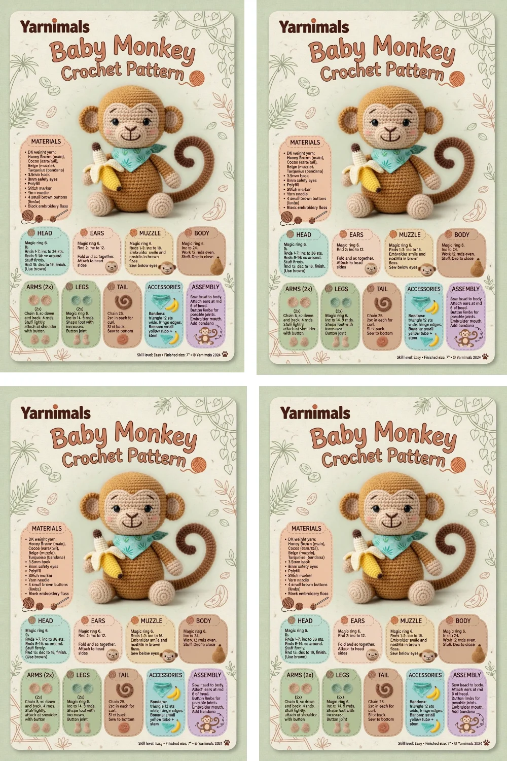 Baby Monkey Crochet Pattern – Fun Amigurumi Toy Design