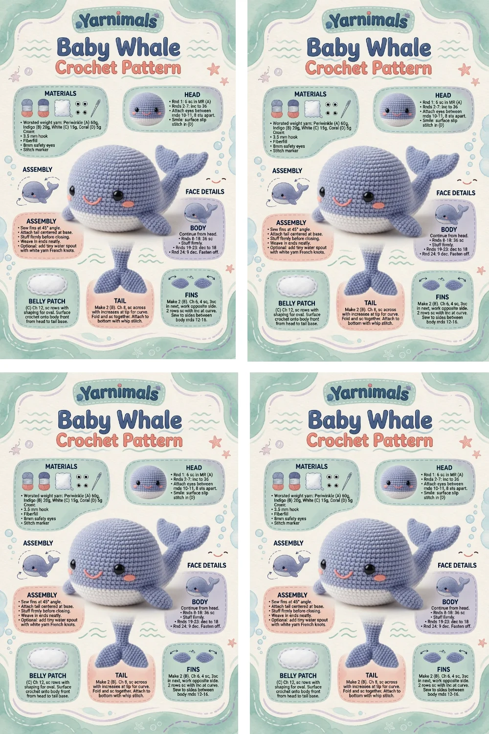 Baby Whale Crochet Pattern – Easy Amigurumi Sea Plush
