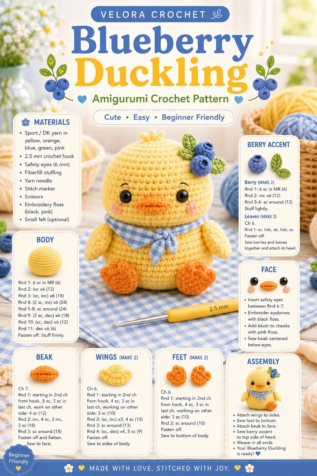 Blueberry Duckling Amigurumi Crochet pattern example