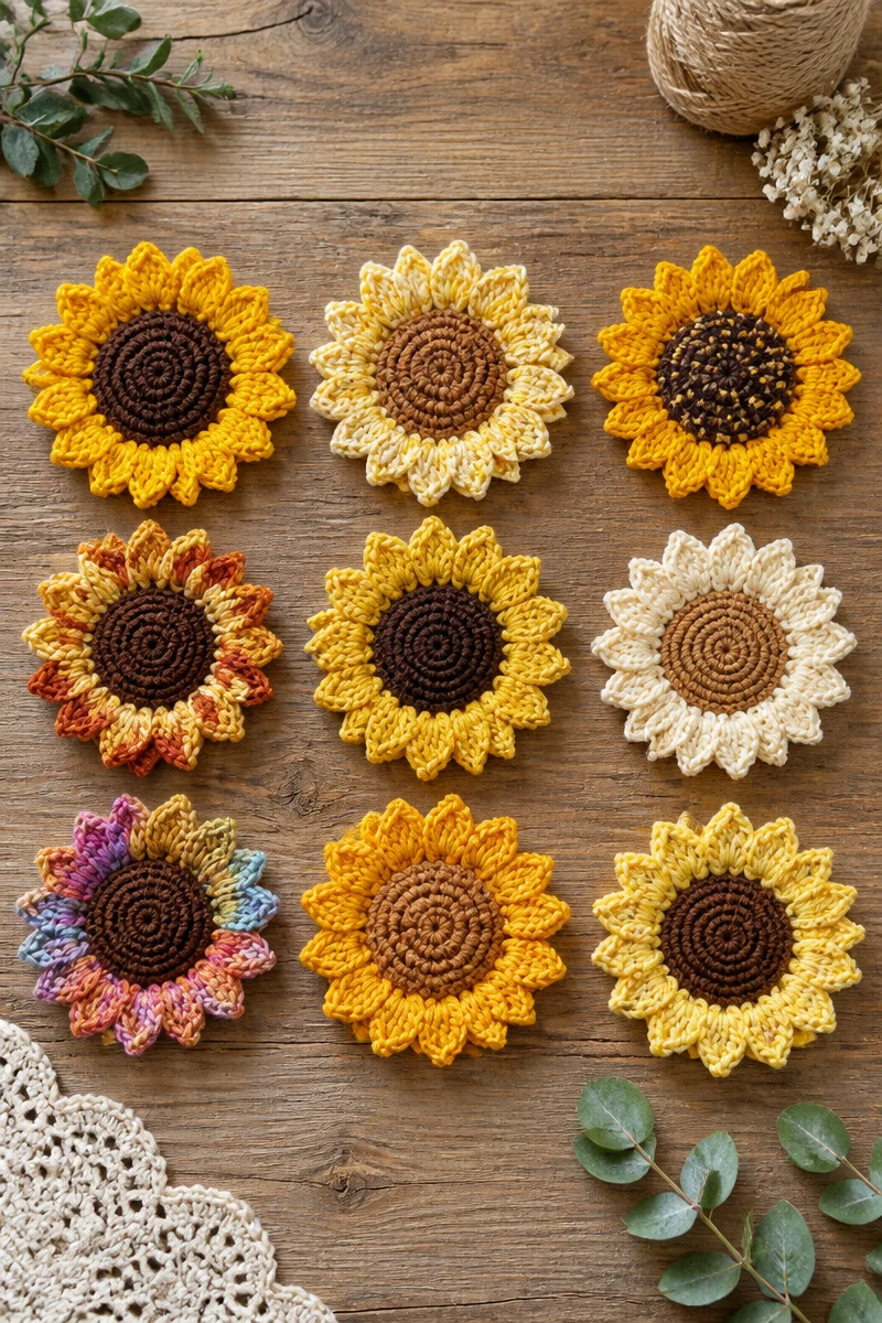 Brighten Your Space: Crochet Sunflower Free Pattern for Home Decor