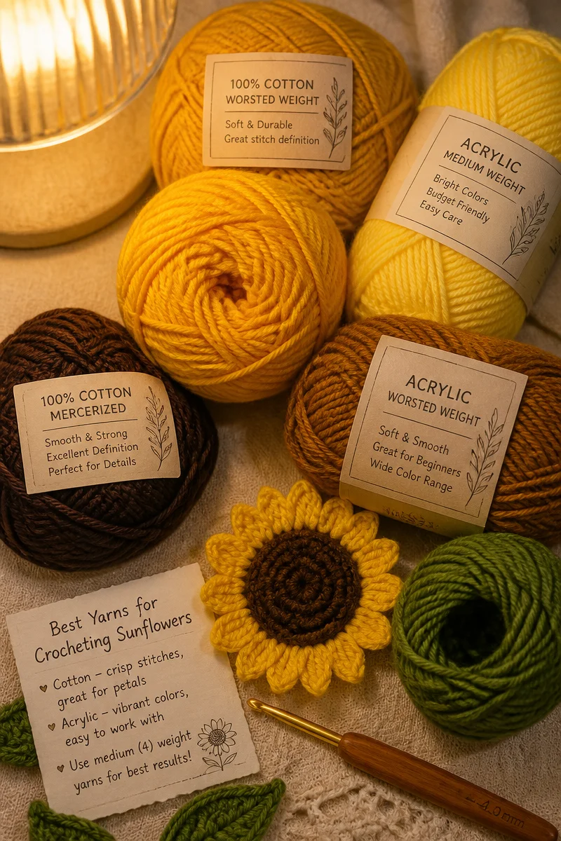 Brighten Your Space: Crochet Sunflower Free Pattern for Home Decor