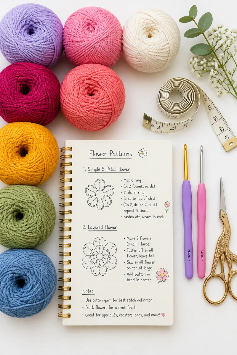 Crochet Hibiscus Flower Free Pattern for Summer Projects