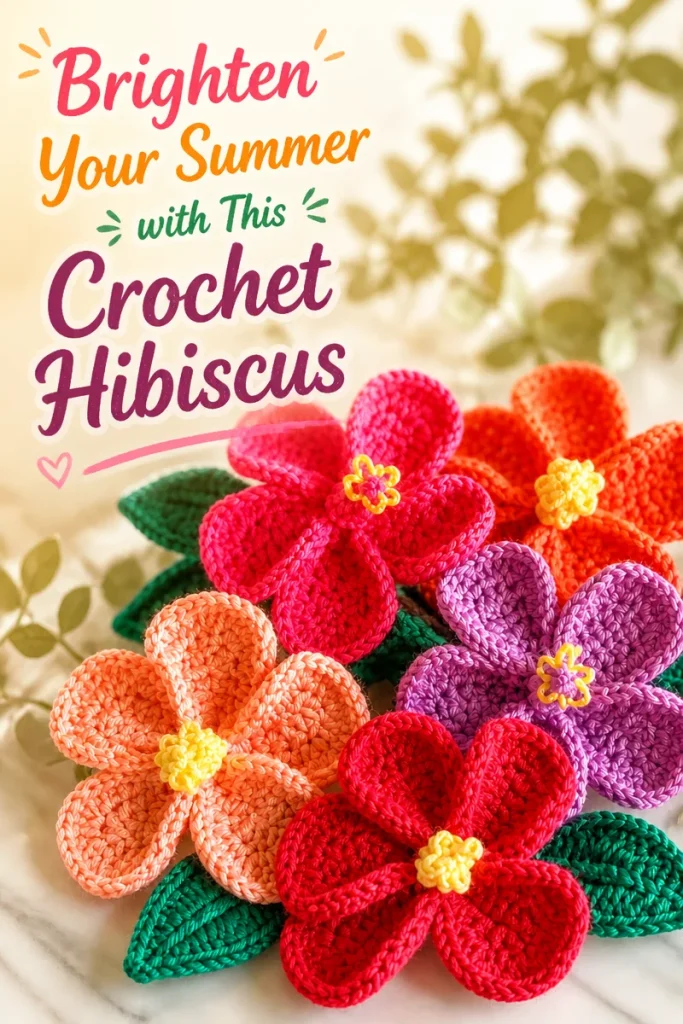 Brighten Your Summer with This Crochet Hibiscus Flower Free Pattern