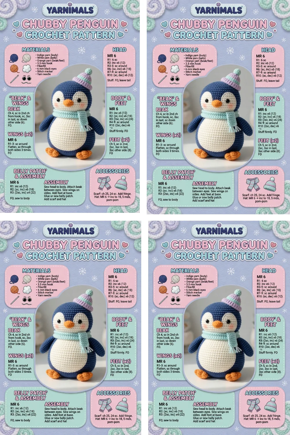 Chubby Penguin Crochet Pattern – Easy Winter Amigurumi Toy