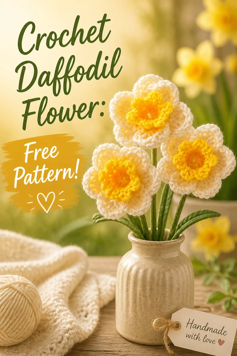 Crochet Daffodil Flower Free Pattern for Spring Bouquets