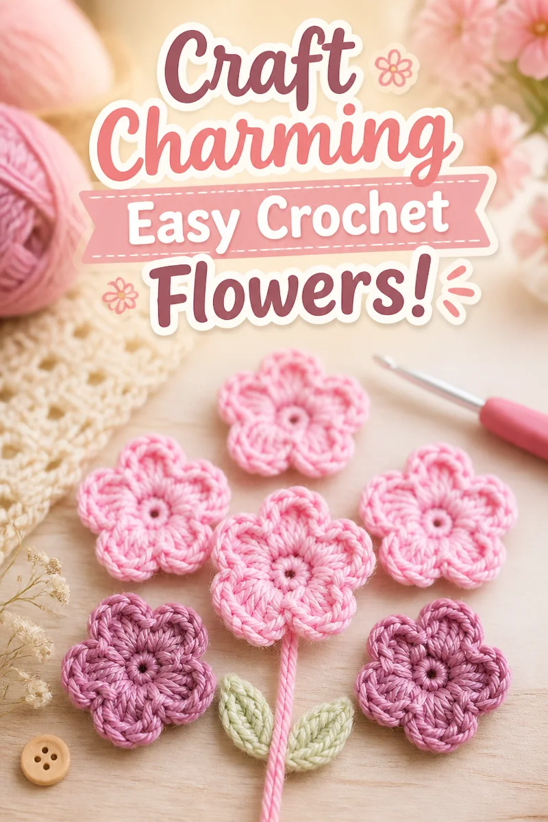 Easy Crochet Flower Free Pattern for Beginners