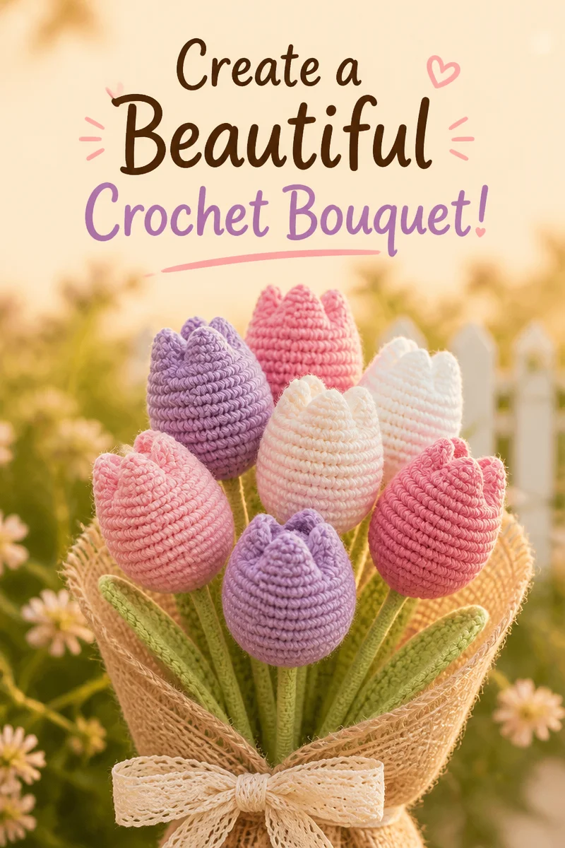 Craft a Lovely Spring Bouquet with This Crochet Tulip Free Pattern