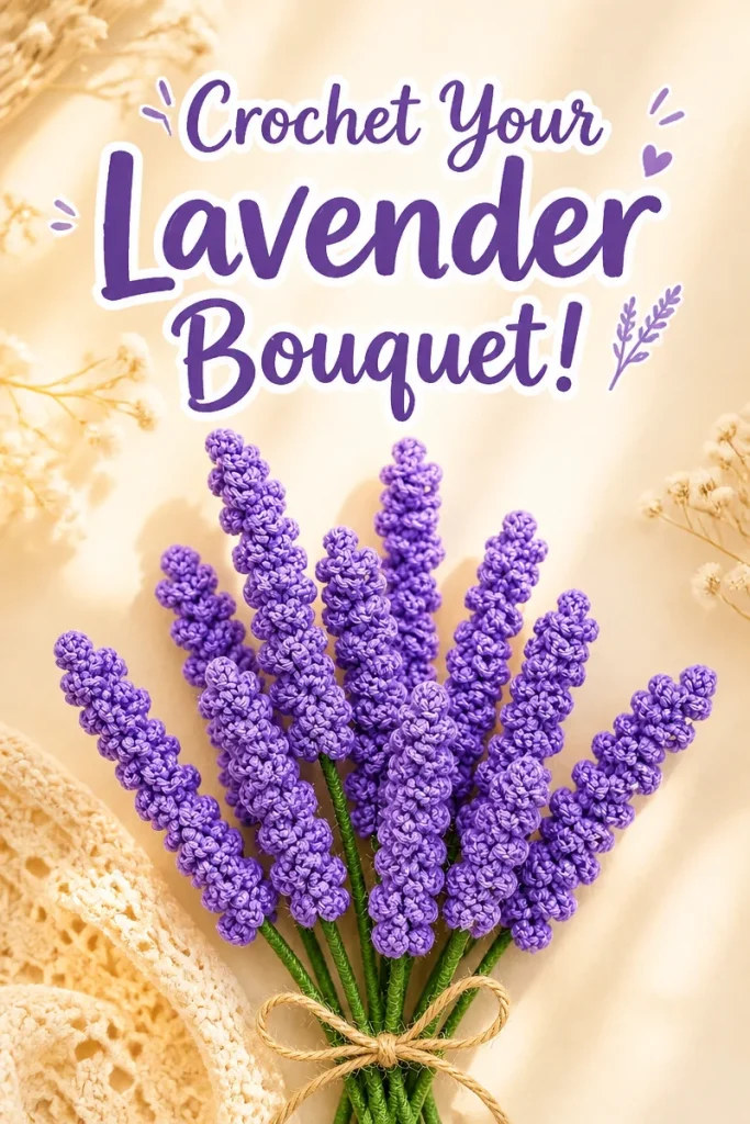 Craft Your Own Crochet Lavender Flower Free Pattern Bouquet!