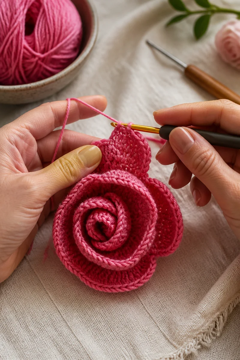 Craft Your Own Simple Crochet Rose Free Pattern for a Flower Bouquet