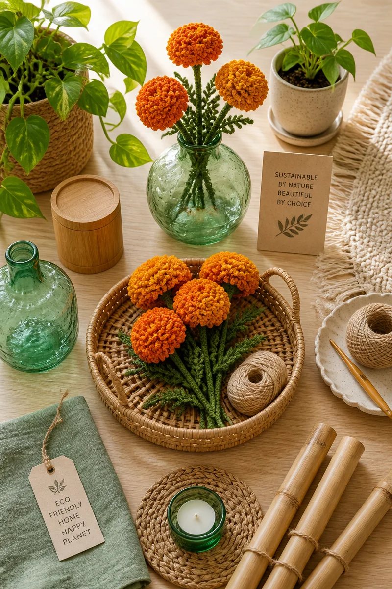Create a Vibrant Space with Crochet Marigold Flower Free Pattern