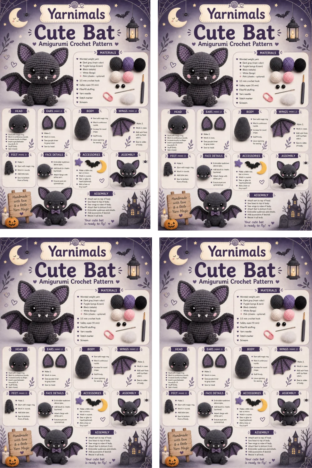 Cute Bat Amigurumi Crochet Pattern – Halloween Plush Toy