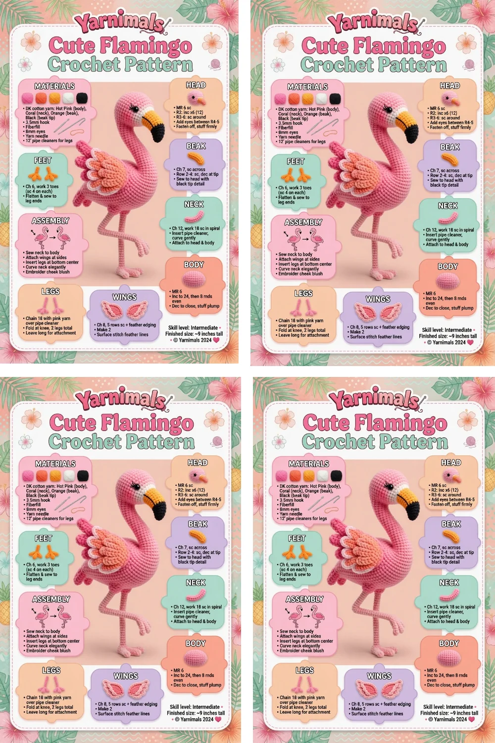 Cute Flamingo Crochet Pattern – Tropical Amigurumi Plush