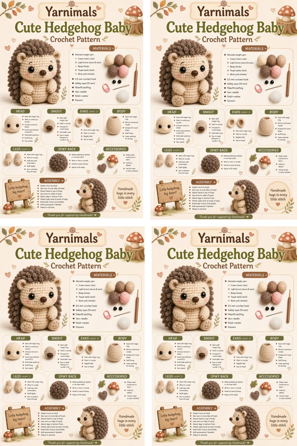 Cute Hedgehog Baby Crochet Pattern – Mini Woodland Plush