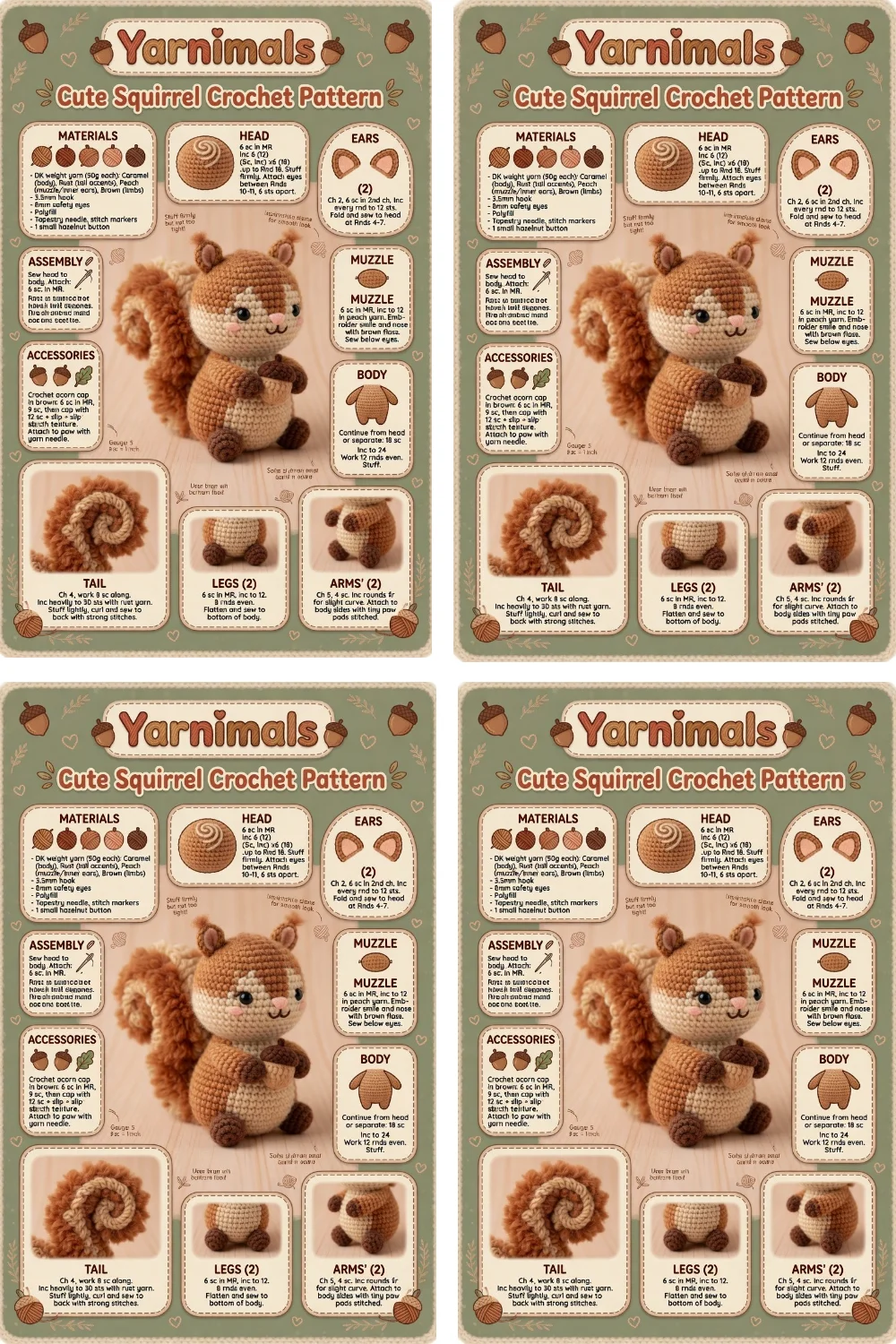 Cute Squirrel Crochet Pattern – Woodland Amigurumi Toy