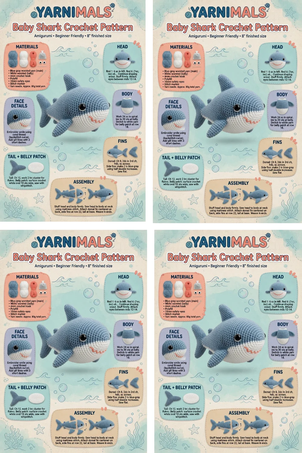 Easy Baby Shark Crochet Pattern for a Fun Ocean Plush Toy
