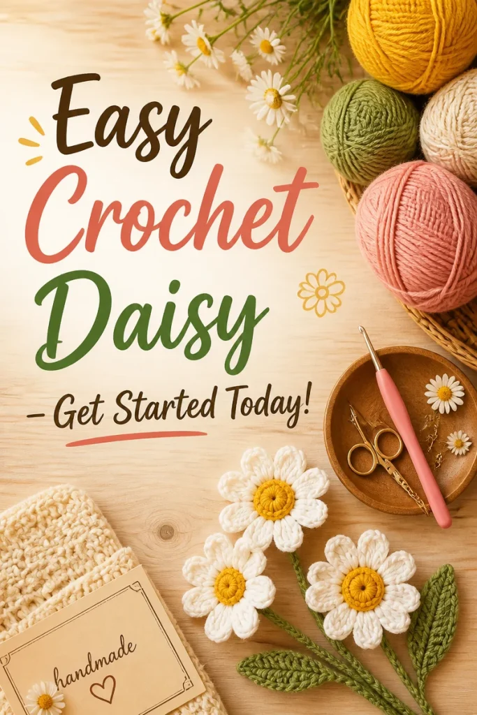 Easy Crochet Daisy Flower Free Pattern for Beginners