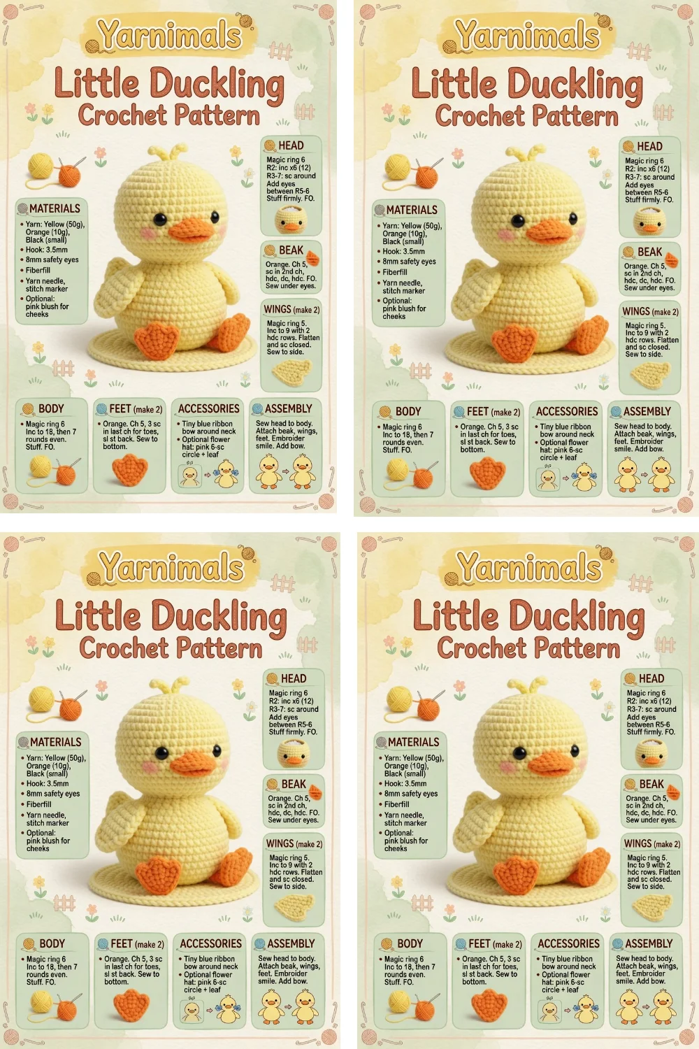 Little Duckling Crochet Pattern for Beginners: Easy Amigurumi Toy Tutorial