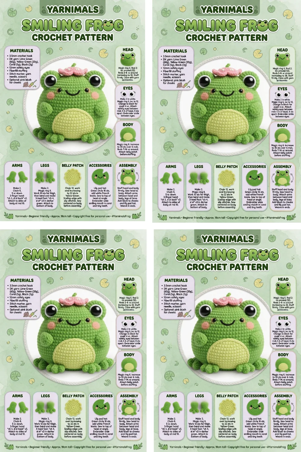 Smiling Frog Crochet Pattern with Fun Amigurumi Tutorial