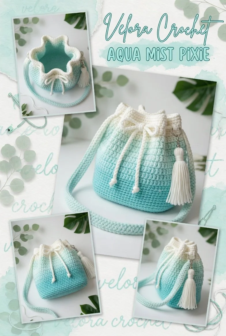 Sporty color block crochet handbag pattern with tassel charm for DIY enthusiasts.