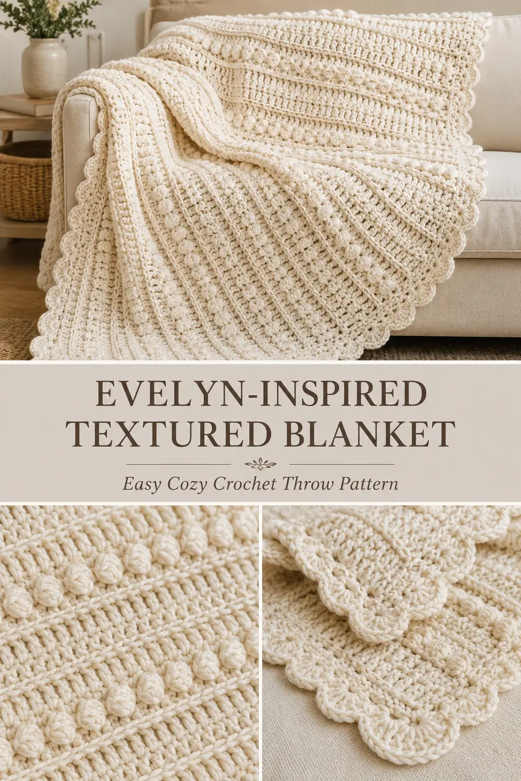 Evelyn-Inspired Textured Crochet Blanket Pattern