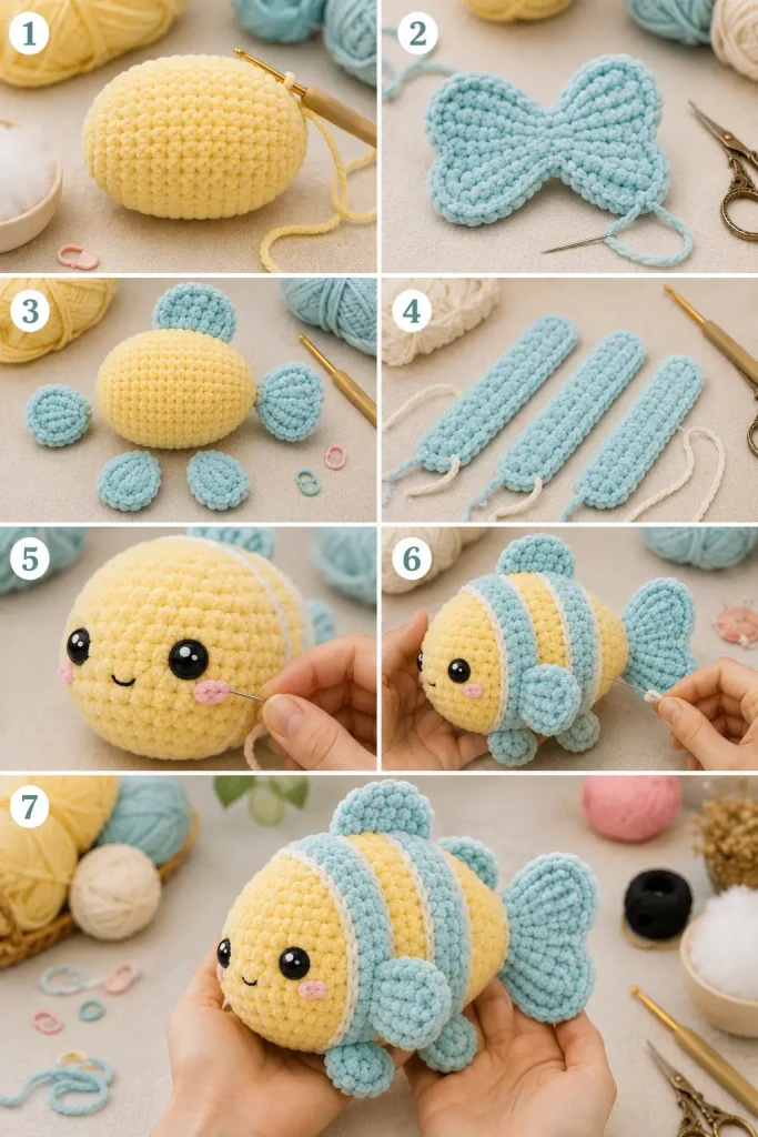 Sunny Lagoon Chunky Clownfish Amigurumi Crochet Pattern