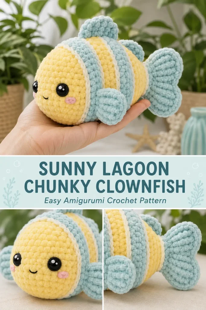 Sunny Lagoon Chunky Clownfish Amigurumi Crochet Pattern
