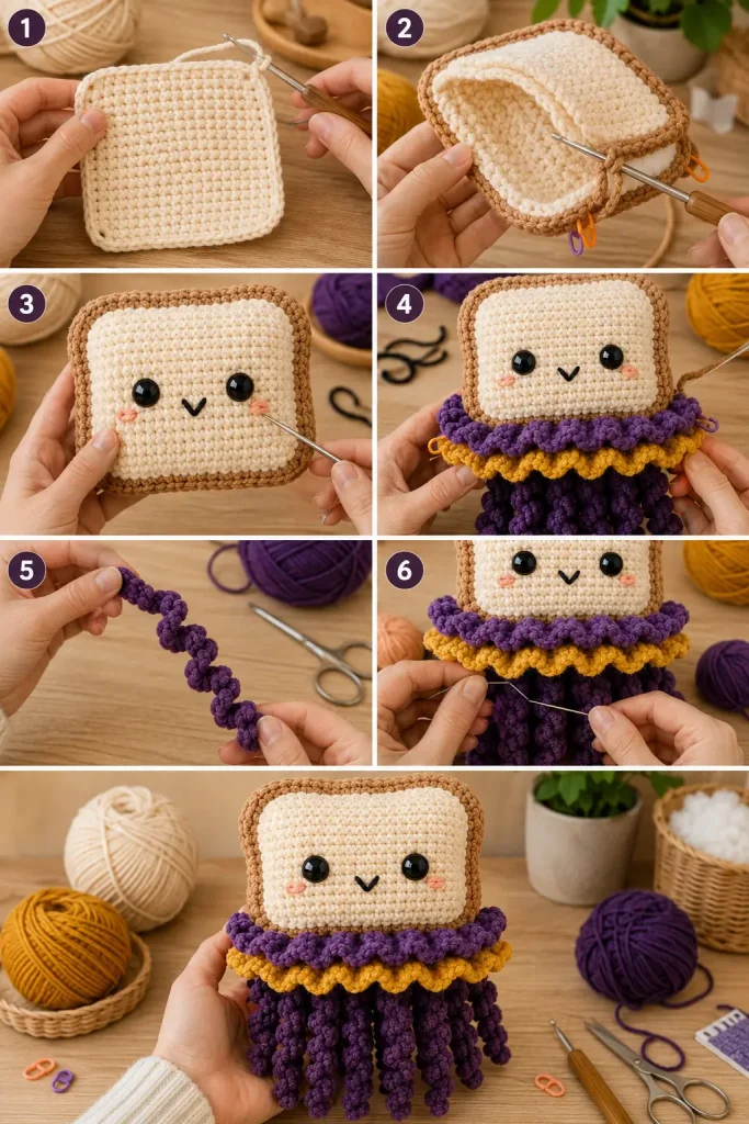 Peanut Butter Jellyfish Amigurumi Crochet Pattern
