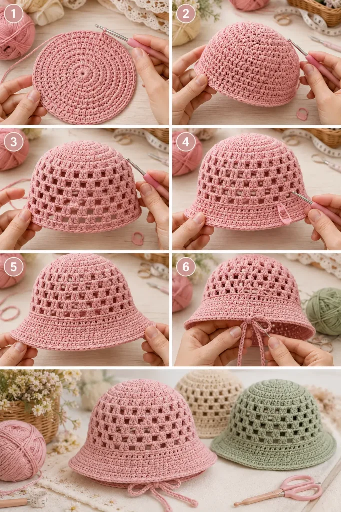 Granny Stitch Crochet Bucket Hat Pattern