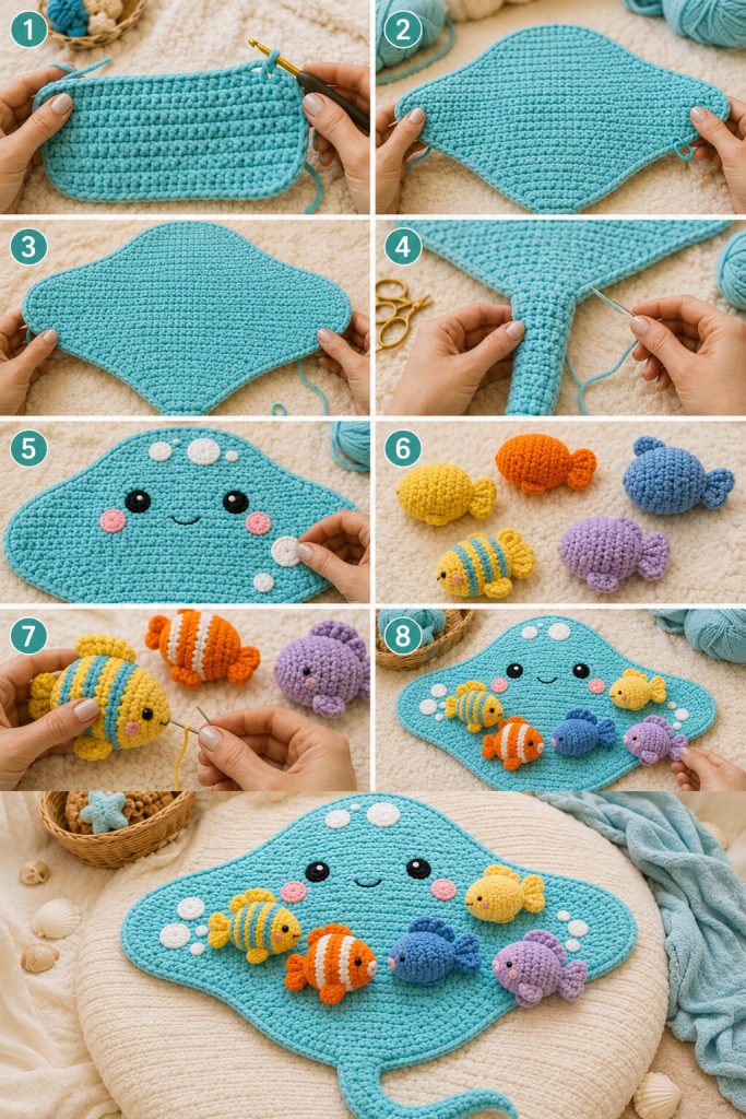 Ocean Friends Crochet Play Mat Pattern
