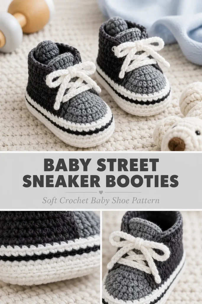 Baby Street Sneaker Crochet Booties Pattern