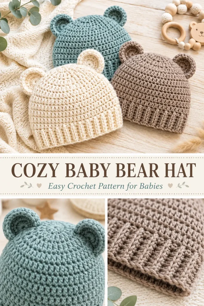 Cozy Baby Bear Crochet Hat Pattern