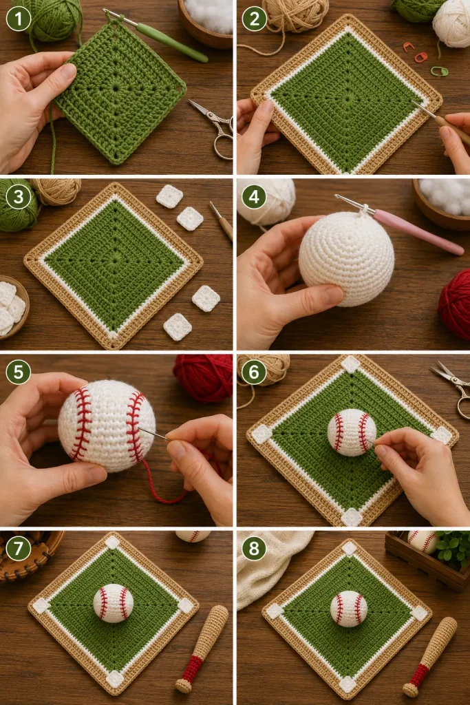 Baseball Diamond Lovey Crochet Pattern