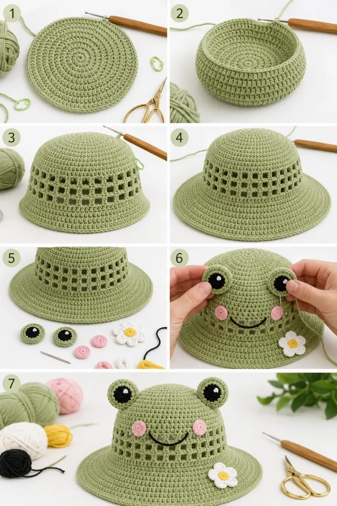 Happy Frog Pond Sun Hat Crochet Pattern