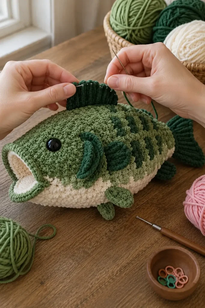 Crochet Process Scene (Adding Fins, Gills & Details)