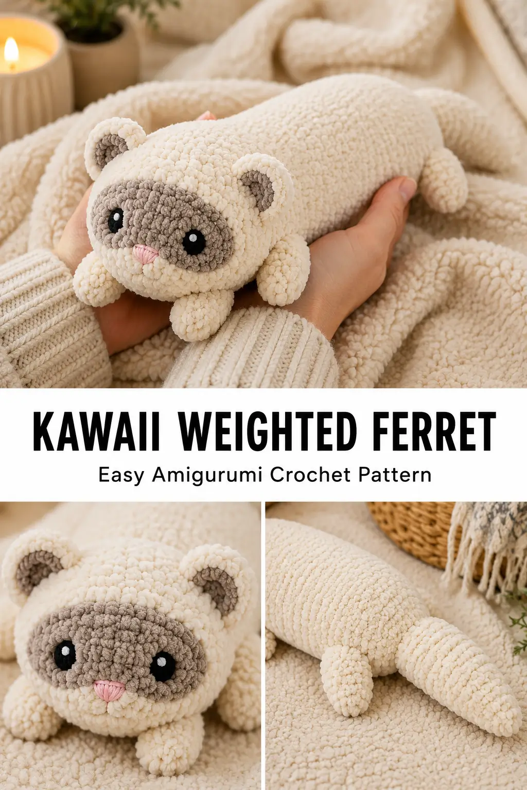 Kawaii Weighted Ferret Crochet Pattern