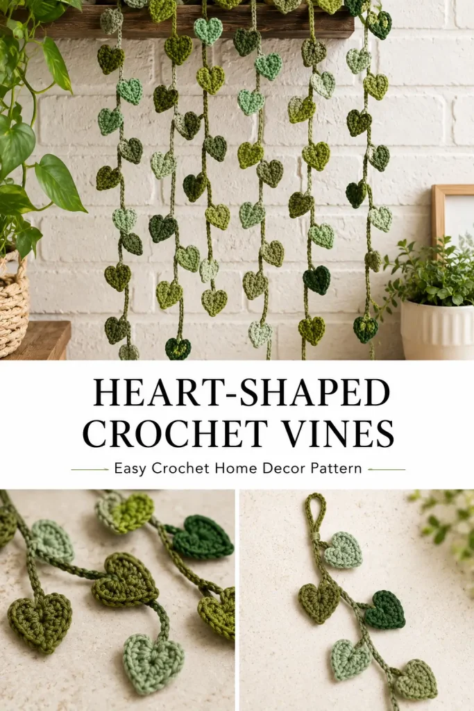 Heart-Shaped Crochet Vines Pattern