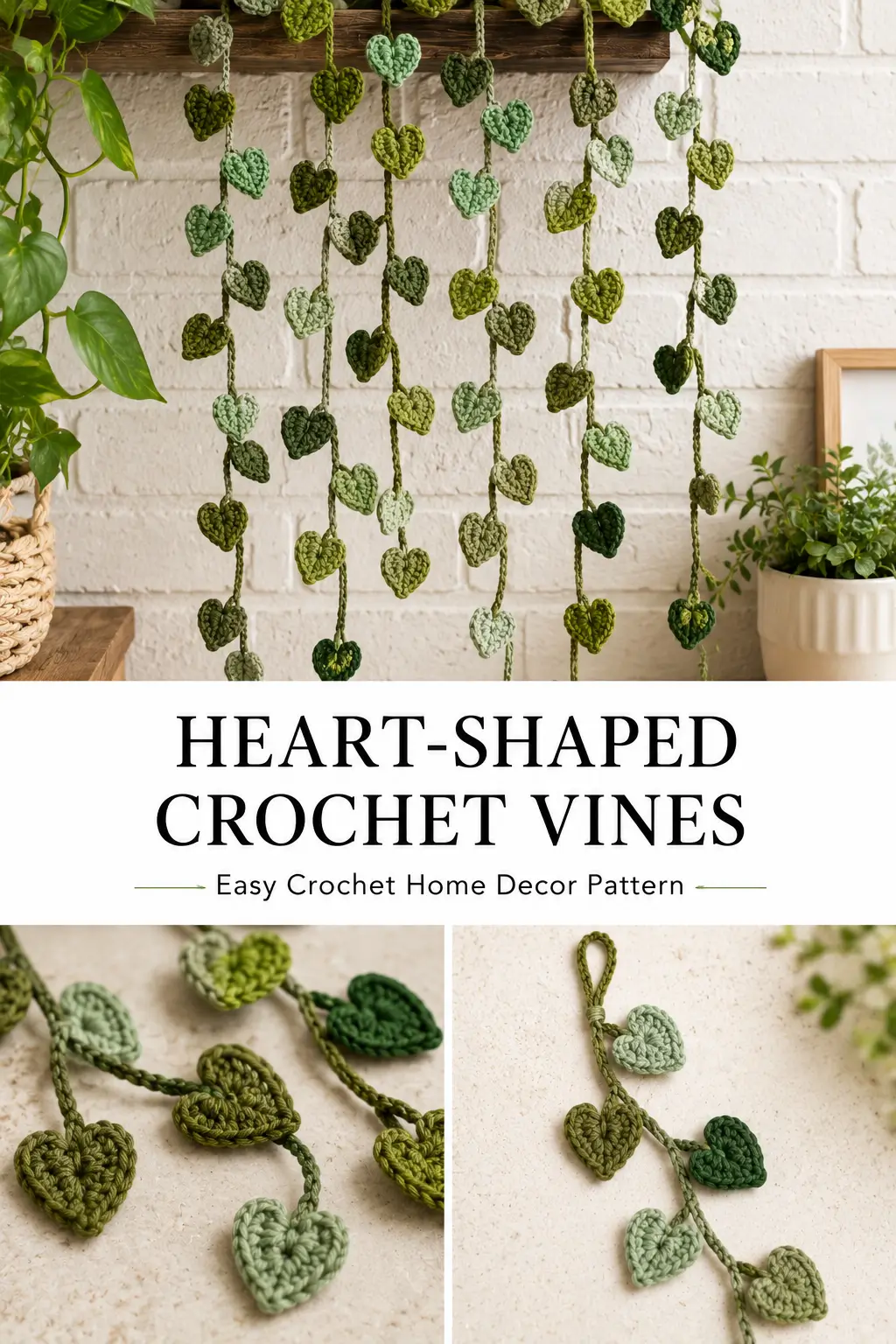 Heart-Shaped Crochet Vines Pattern