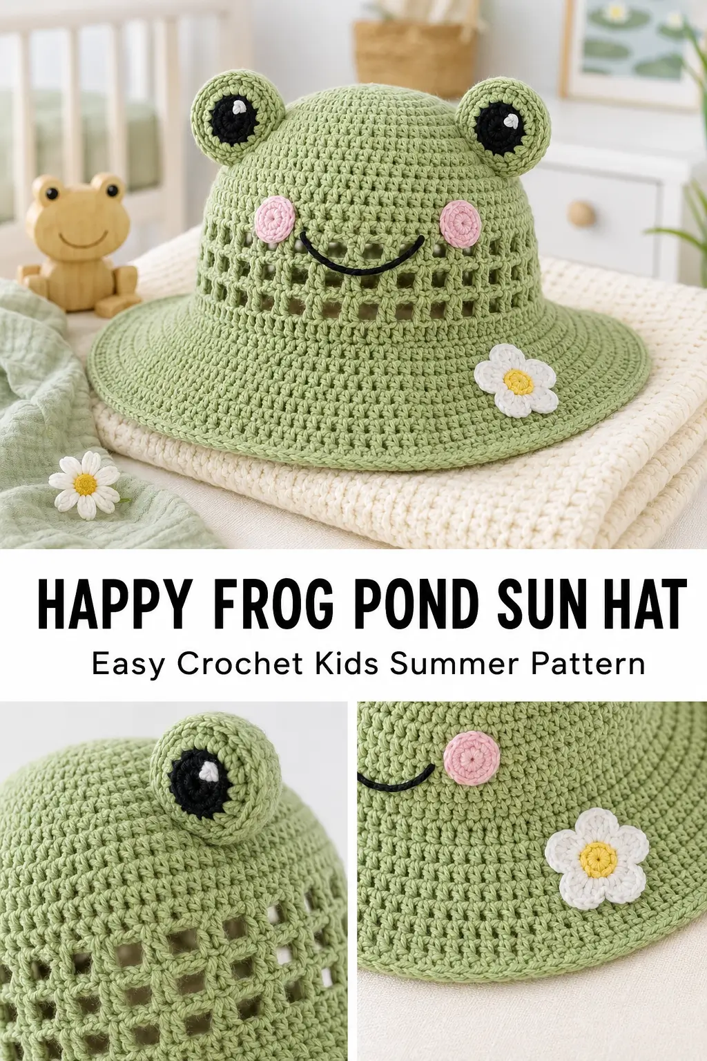 Happy Frog Pond Sun Hat Crochet Pattern