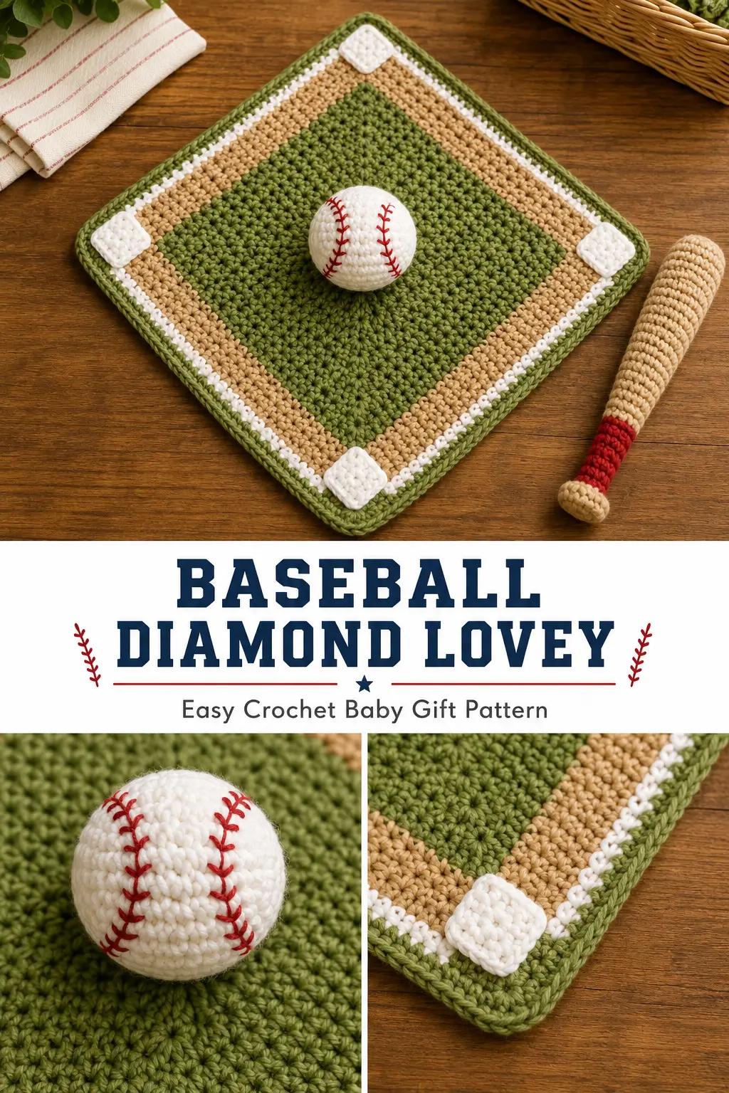 Baseball Diamond Lovey Crochet Pattern