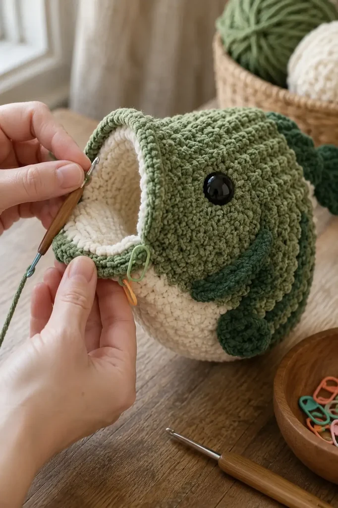 Crochet Process Scene (Making the Bass Head & Mouth)
