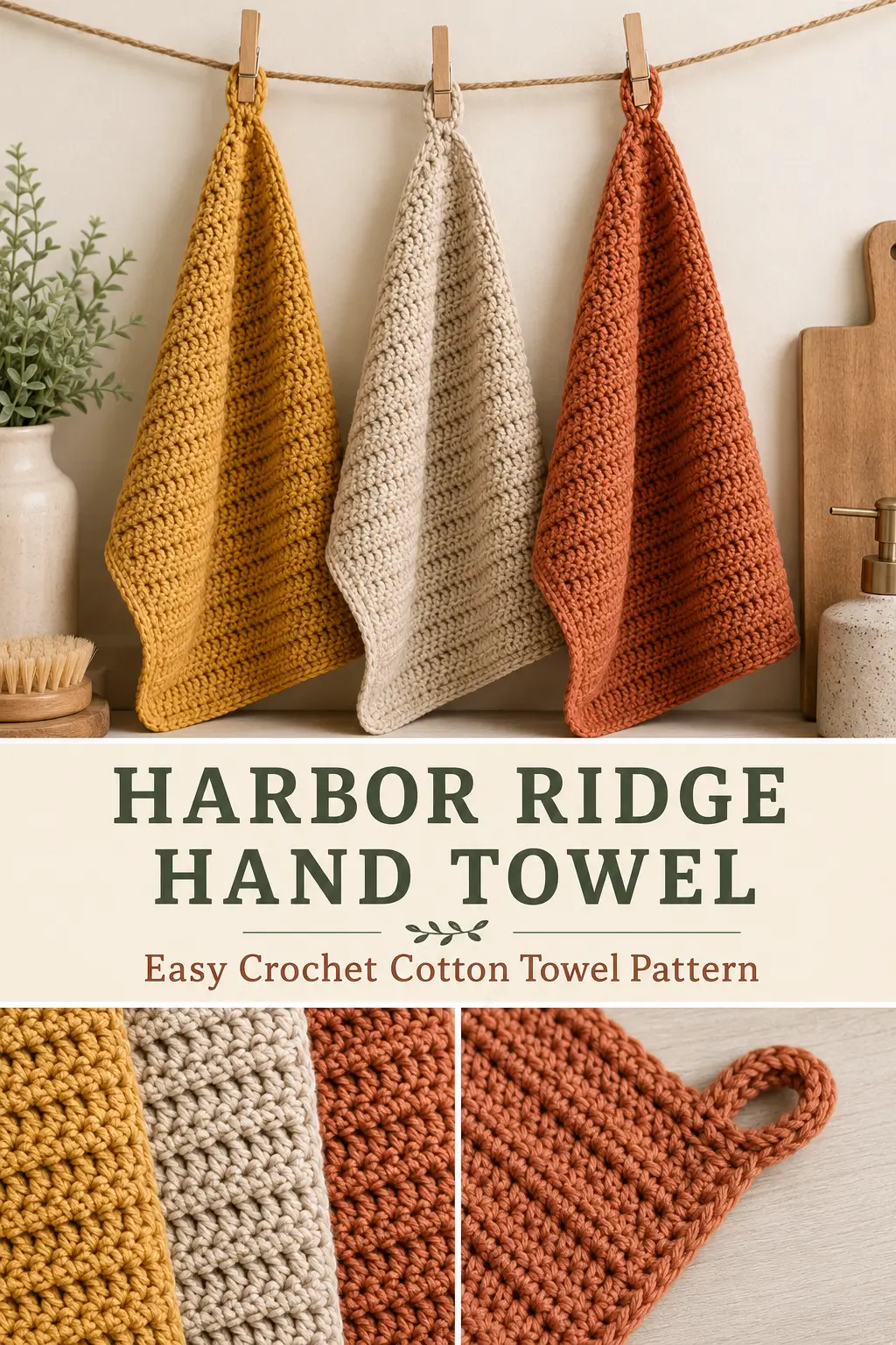 Harbor Ridge Crochet Hand Towel Pattern