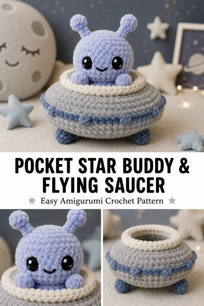 Pocket Star Buddy & Flying Saucer Amigurumi Crochet Pattern