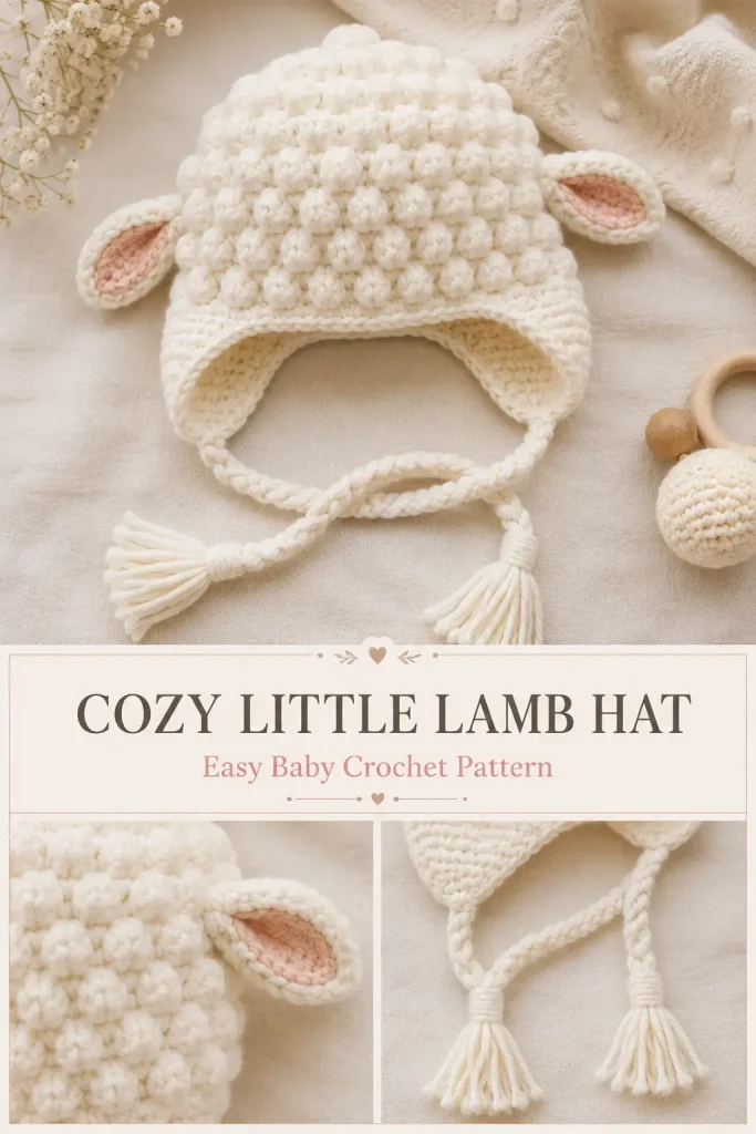 Cozy Little Lamb Baby Crochet Hat Pattern