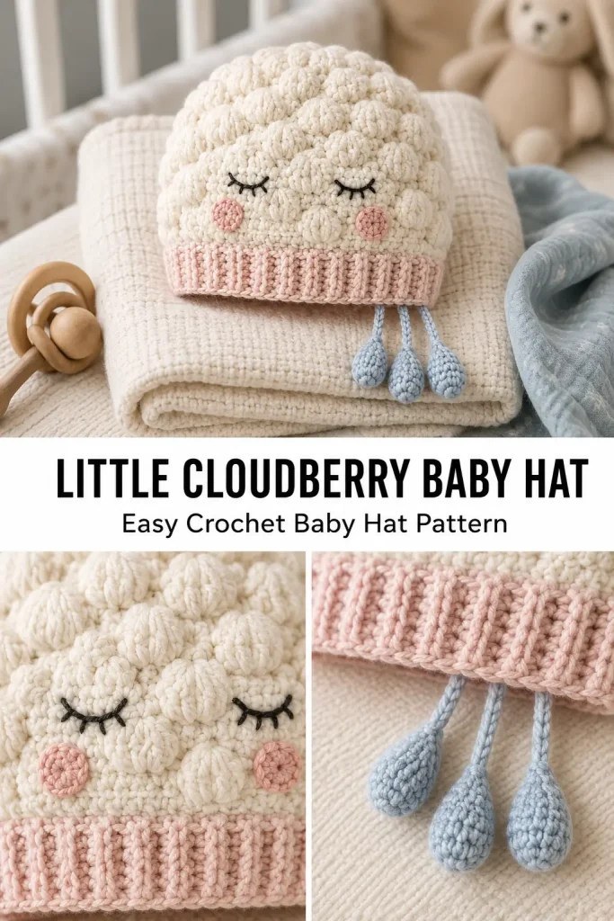 Little Cloudberry Baby Hat Crochet Pattern